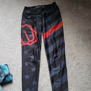 Feed me fight me red line leggings
